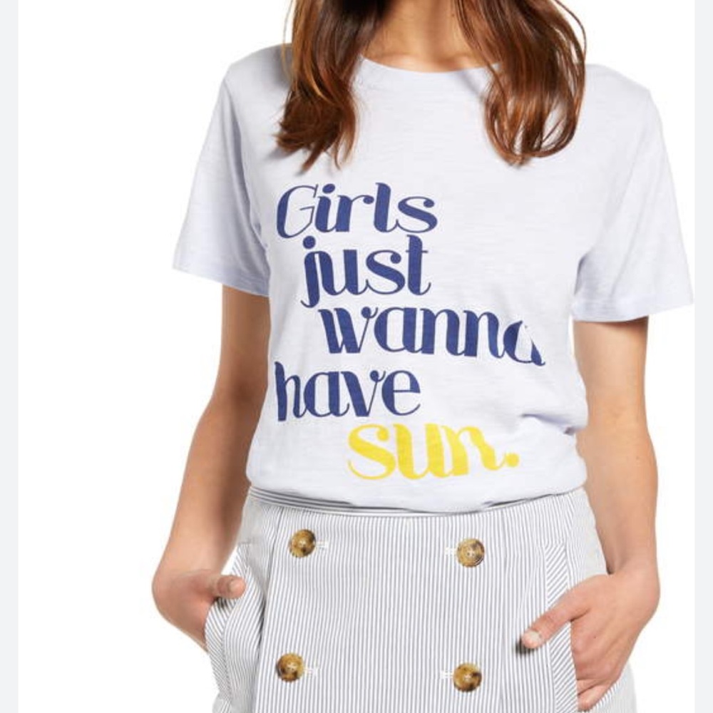 J. Crew GIRLS JUST WANNA HAVE SUN TEE IN SHALE BLUE